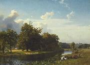 Albert Bierstadt A River Landscape, Westphalia France oil painting artist